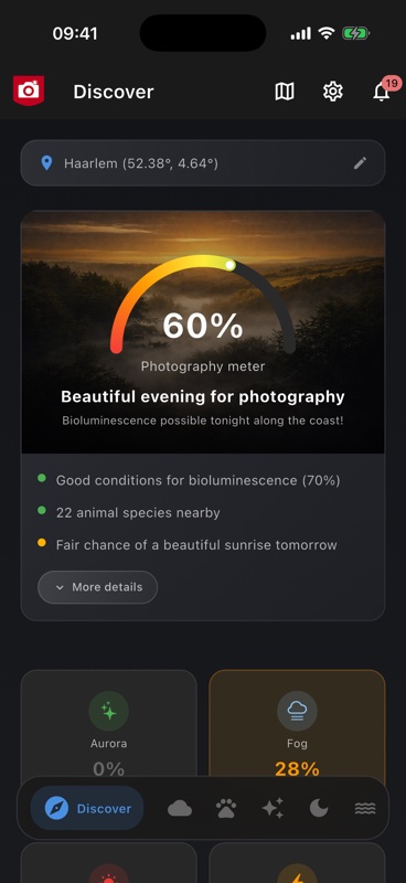 The Photography meter in Zoom Alerts showing a score of 60 percent